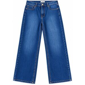 DKNY Jeans Womens 38x30 Blue Denim Wide Leg Straight Leg 100% Cotton Casual